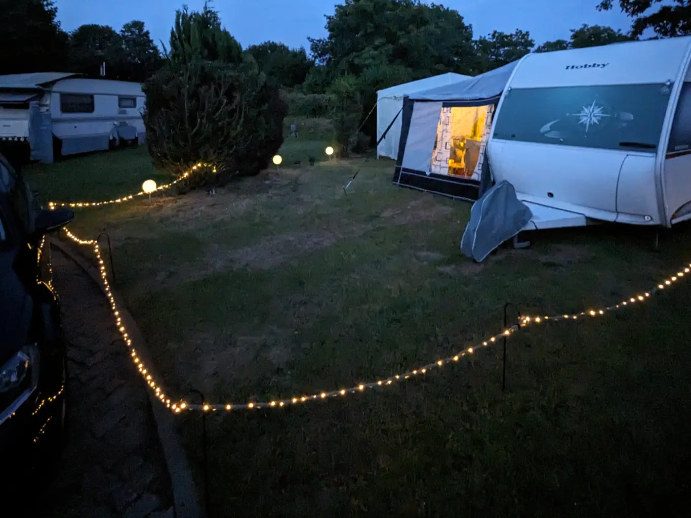 Fairy Lights Around the Pitch - Solar lights as decorative garden fencing