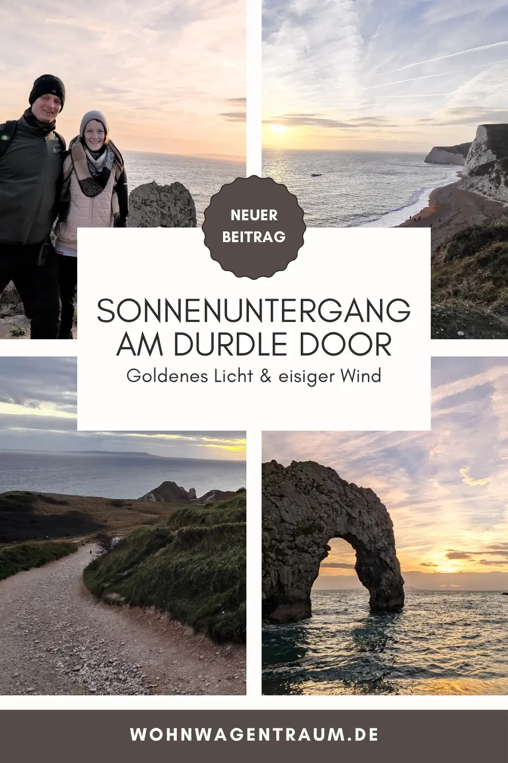 Sonnenuntergang am Durdle Door: Wenn das goldene Licht auf eisigen Wind trifft