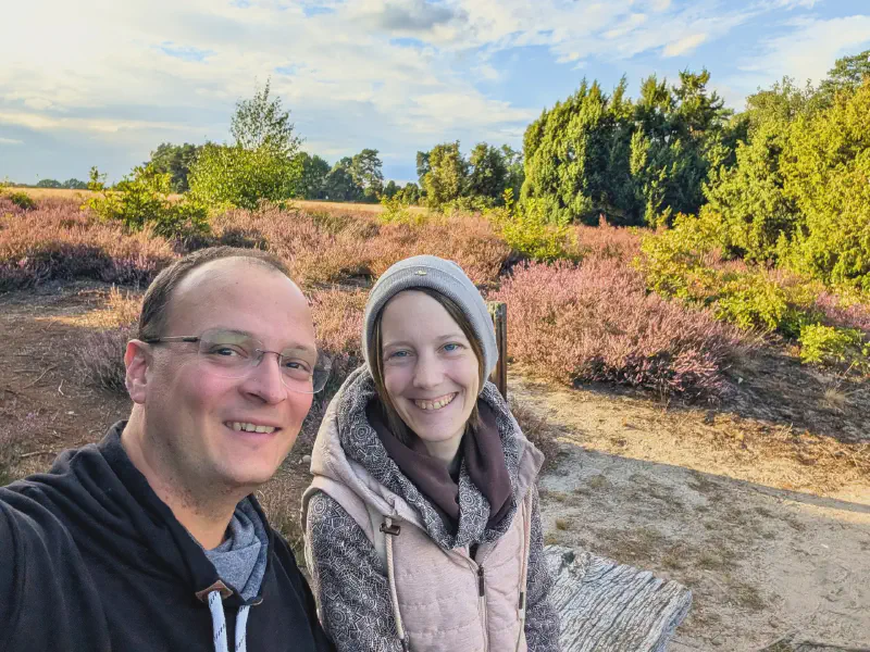 Oli und Gina beim Selfie in der Heide