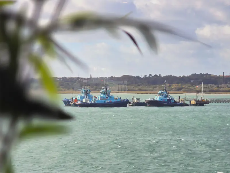 Two ships at sea