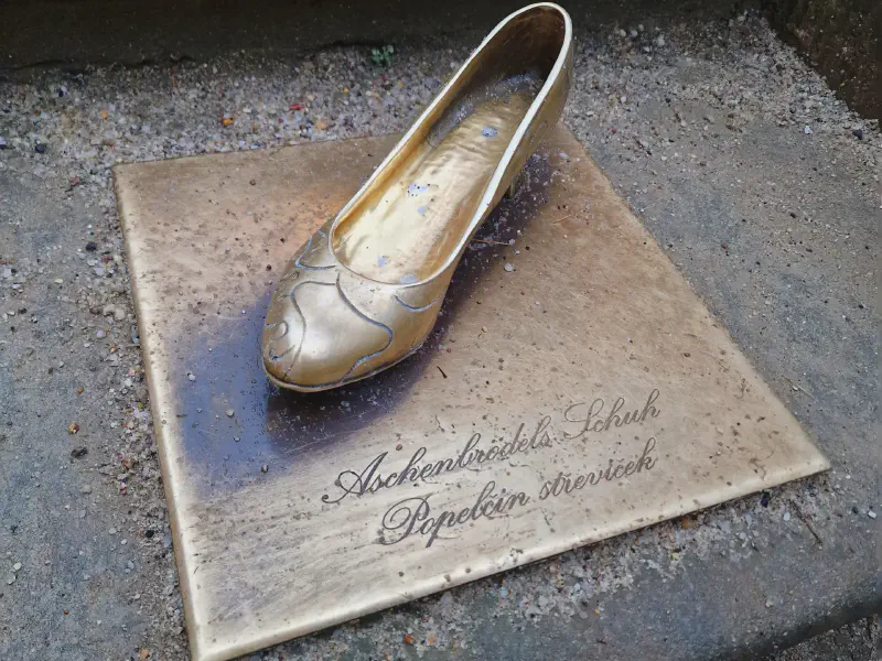 Cinderella’s shoe on the stairs